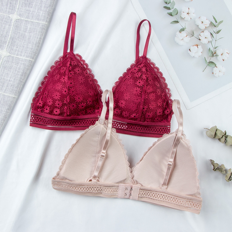 Sexy floral sutiã de renda sup - Lace Bralette Set avaliação e preço